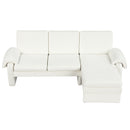 Convertible Futon Sofa Bed With Adjustable Backrest, Reversible Chaise Lounge And 2 Removable Armrest Pillows