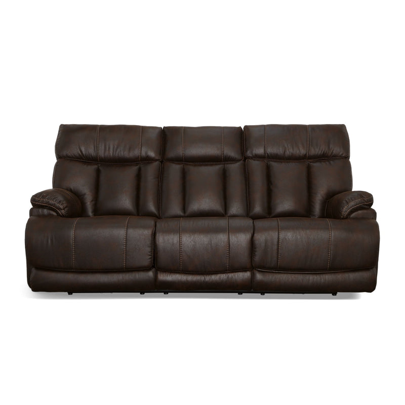 Clive - Power Reclining Sofa with Power Headrests & Lumbar - Dark Brown