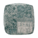 Ocean - Square Pouf Ottoman And Floor Cushion - Teal / Beige