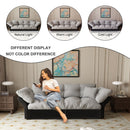 Queen Pull Out Sofa Bed, 3 In 1 Convertible Sleeper Tufted With 2 Soft Pillows