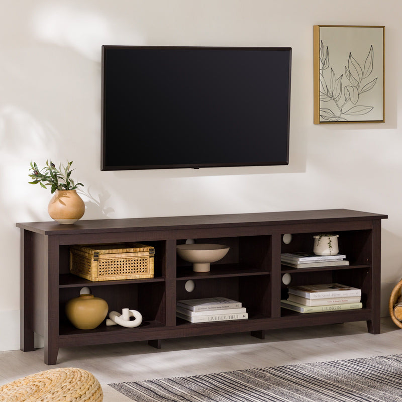 Modern Transitional 3 Shelf Open Storage 70" TV Stand For 80" TVs