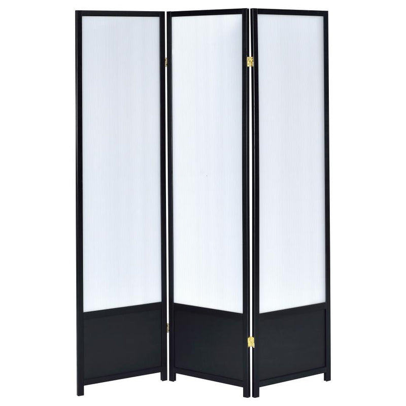 Calix - 3-Panel Room Divider Folding Shoji Screen - Black