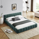 Modern Platform Bed Frame With Thick Chenille Fabric