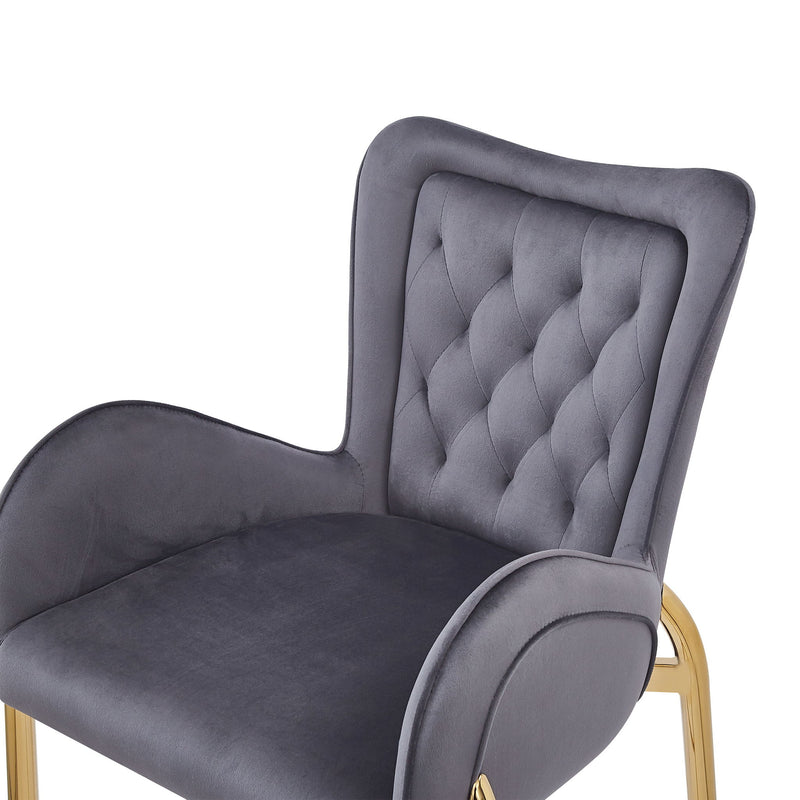 Velvet Fabric Counter Height Bar Stools (Set of 2)