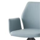 Segismunda - Arm Chair With Swivel - Light Blue Leather & Black