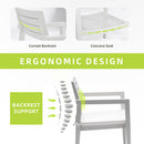 Outdoor Patio Stationary Dining Chairs With Outdoo Grade Sunbrella Fabric Cushions, Tapered Feet (Set of 4) - Grayish