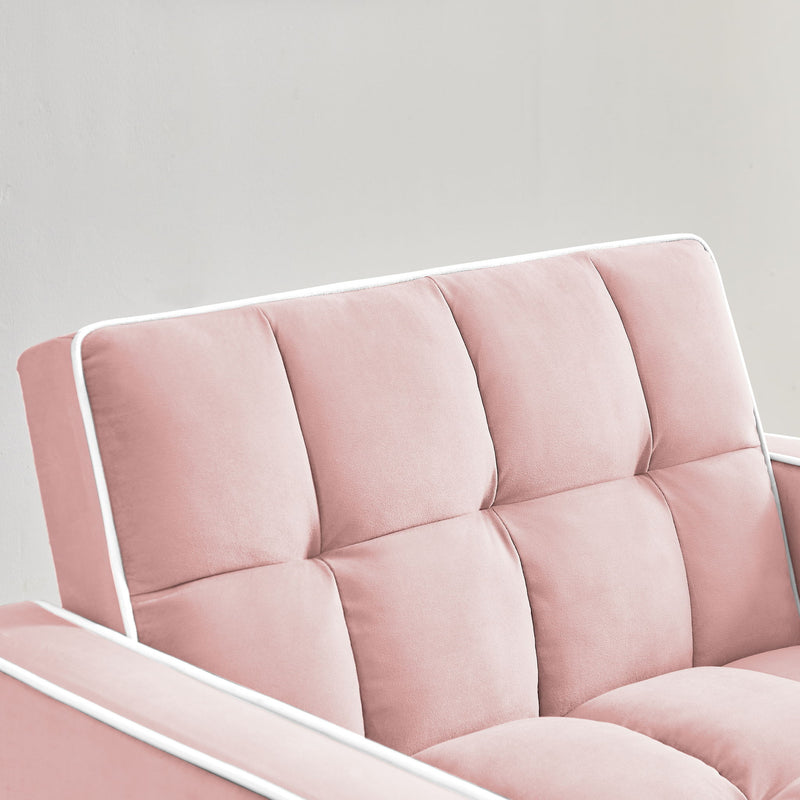 Modern Velvet 3 In 1 Sofa Bed Chair, Adjustable Recliner