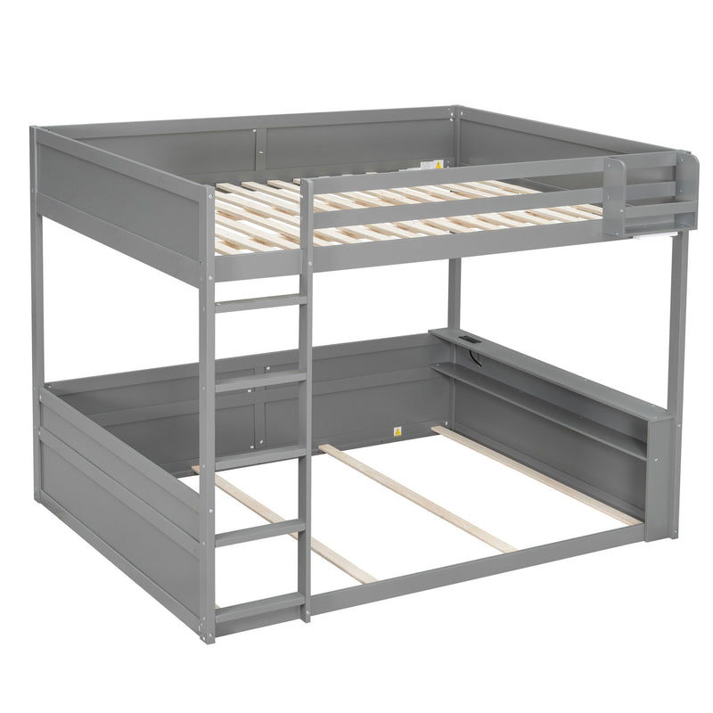 Bunk Bed With Built In Shelves, Storage Box, LED Light And USB Charging Station