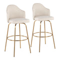 Ahoy - Contemporary Fixed Height Bar Stool & Round Footrest (Set of 2)