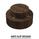 Modern Circular Coffee Table With Stripe Design And Storage Space