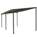 Outdoor Wall Mounted Gazebo With Sloped Roof Design, Uv Protection, And Durable Iron Frame - Gray