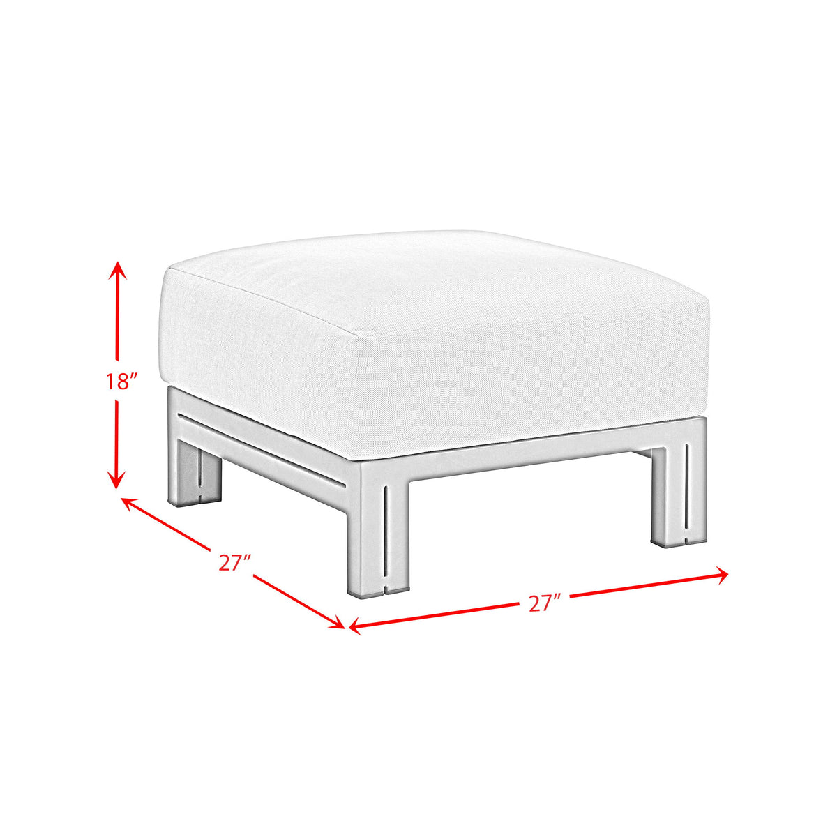 Playa Ottoman in Beige by Elements International, view 4