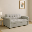 Compact Loveseat With Trundle Sleeper And Storage Pocket - Gray