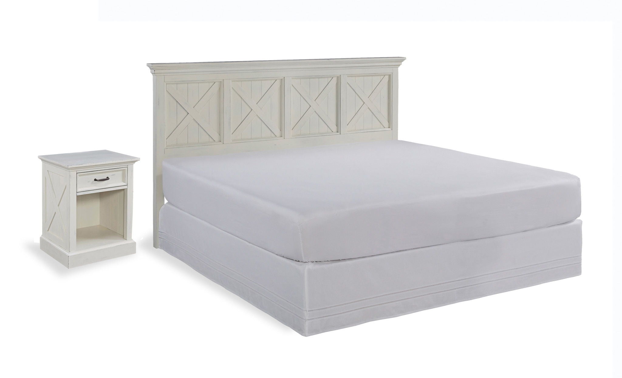 Seaside Lodge - King Headboard And Nightstand - White