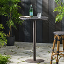 Outdoor Round Rattan Bar Table With Iron Frame - Multi Brown