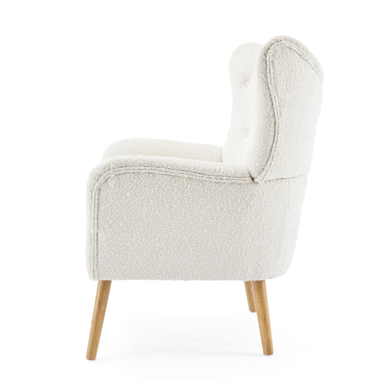 Mid - Century Modern Arm Chair With Wingback Design Wood Legs