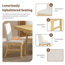 Topmax - 7 Piece Traditional Extendable Dining Table Set With Butterfly Leaf And 6 Upholstered Dining Table Set