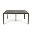 Outdoor Modern Aluminum Dining Table With Woven Accents
