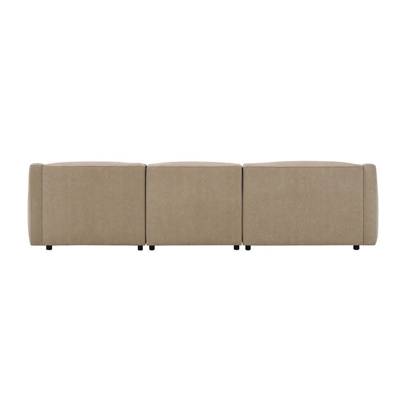 Veata - Sectional Sofa - Light Brown Suede Velvet