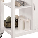 Ottawa - Kitchen Cart - Black Wooden Top & White
