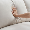 Modern Sectional Sofa With Throw Pillows, Cloud L Shaped Couch Set With Wide 4 Seat Comfy Couch Set With Movable Ottoman