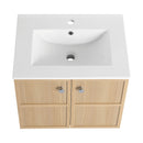 Wall Mounted Bathroom Vanity With Ceramic Sink And 2 Soft Closing Doors