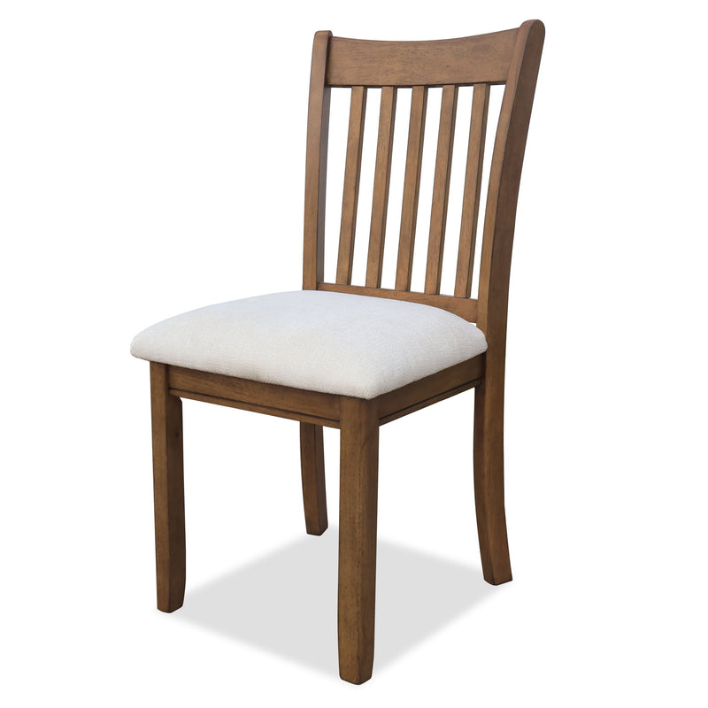Modern Dining Chair, Wooden Back, Cushion Seats (Set of 2)
