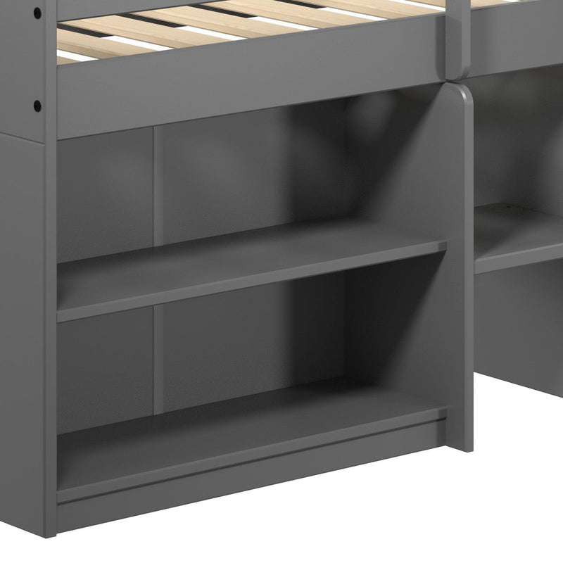 Fabiana - Twin Loft Bed With Storage - Gray