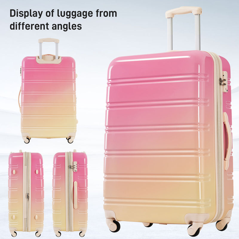 Hardshell Luggage Sets 3 Piece Gradient Color Expandable Suitcase With Spinner Wheels And Tsa Lock Lightweight 20" 24" 28" Available