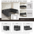 Modular Sectional Reversible U Shaped Couch Set, Free Combination Minimalist Style, Oversized 8 Seat Convertible Sofa