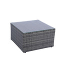 5 Pieces Rattan Sectional Outdoor Furniture Cushioned U Sof Set With 2 Pillow - Gray / Black