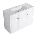 Contemporary Freestanding Bathroom Vanity With Resin Sink & Soft-Close Cabinet Doors