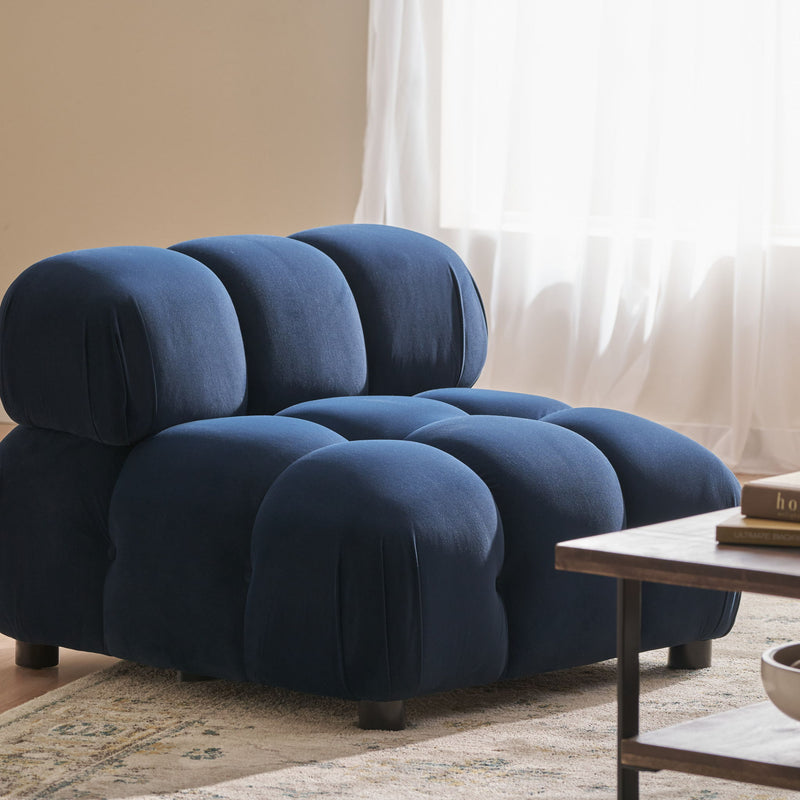 Sectional Modular Sofa, Armless - Dark Blue