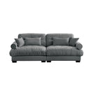 Modern Oversize Sofa With Cloud Like Comfort, Featuring Waist And Throw Pillows