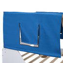 Full Size Car Shaped Bed with Tents,White+Natural