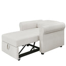 Modern 3 In 1 Convertible Sleeper Chair Bed, Linen Upholstery, Adjustable Backrest