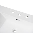 Vanity Top With Undermount Rectangular Double Sinks, Faucet Holes - White