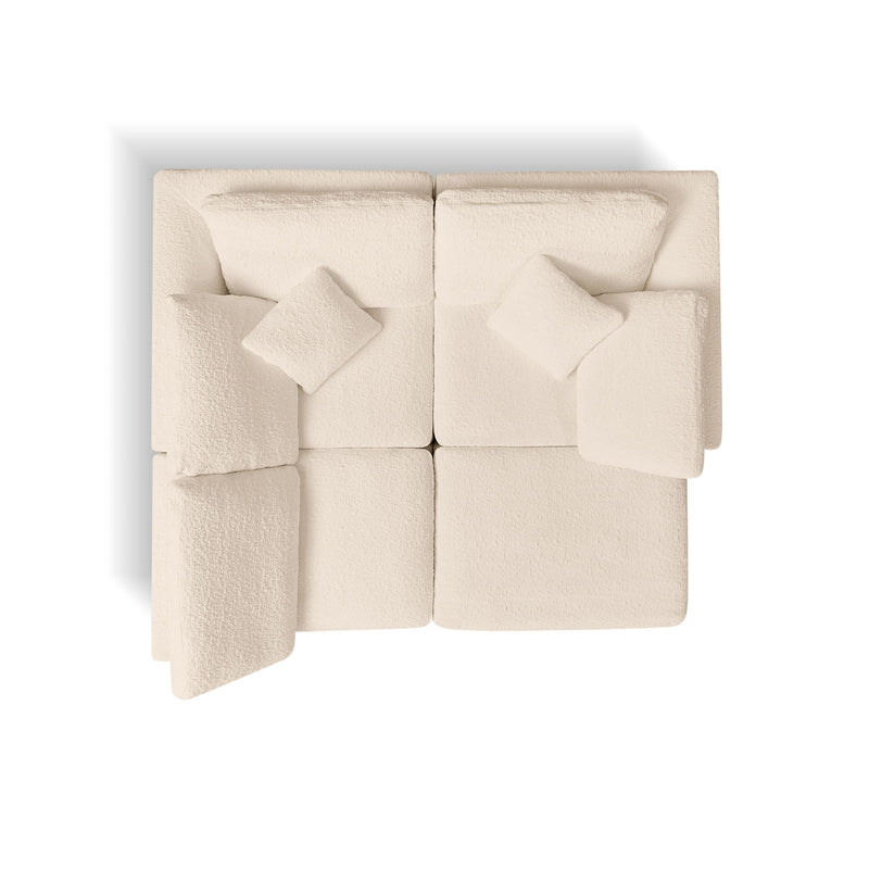 Cloud Sectional Couch, Convertible With Ottoman, 3 Seater Modular Design