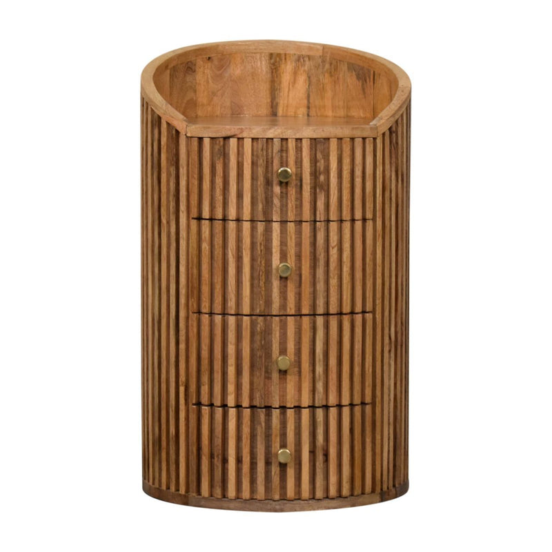 Soba - Bedside Table, 4 Drawer - Oak