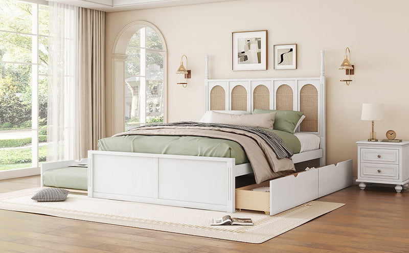 Platform Bed With With 2 Big Drawers With Trundle