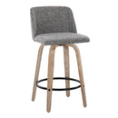 Toriano - Contemporary Fixed-Height Counter Stool & Swivel With Round Footrest (Set of 2)