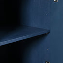 Modern 4 Door Sideboard With Creative Carved Surface And Adjustable Shelves