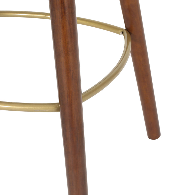 Contemporary Channel Stitch Counter Height Barstools (Set of 2) - Black / Espresso