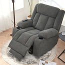 Power Lift Recliner Chair With Extended Footrest, Remote Control, Cup Holders, And Side Pockets