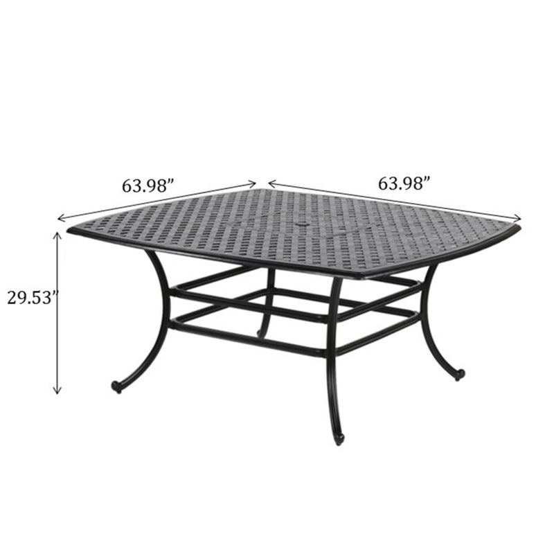 64" Square Dining Table - Dark Lava Bronze