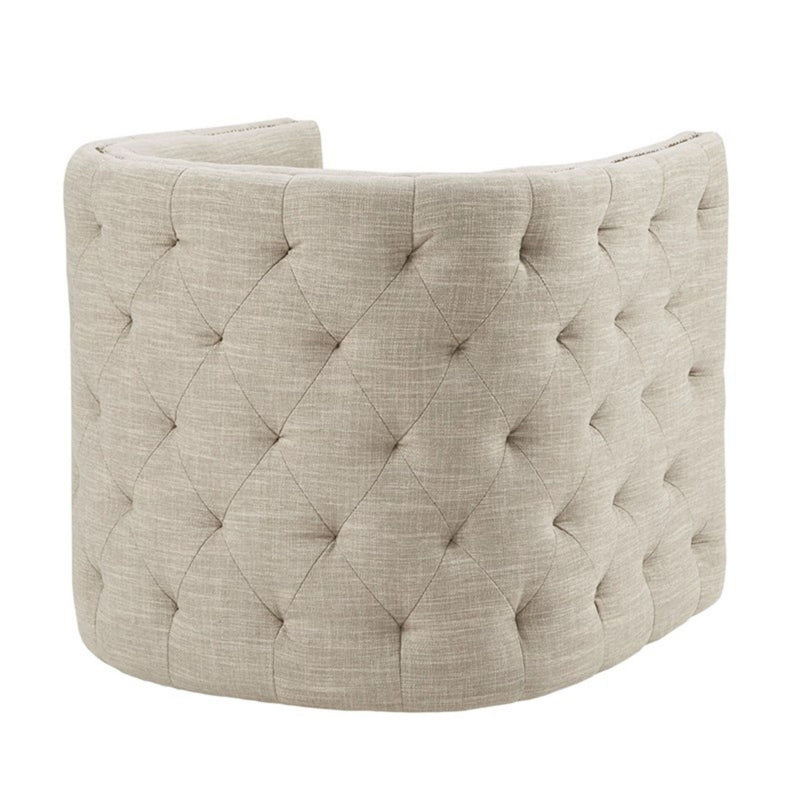 Swivel Chair With Tufted Barrel Design And Nailhead Accents