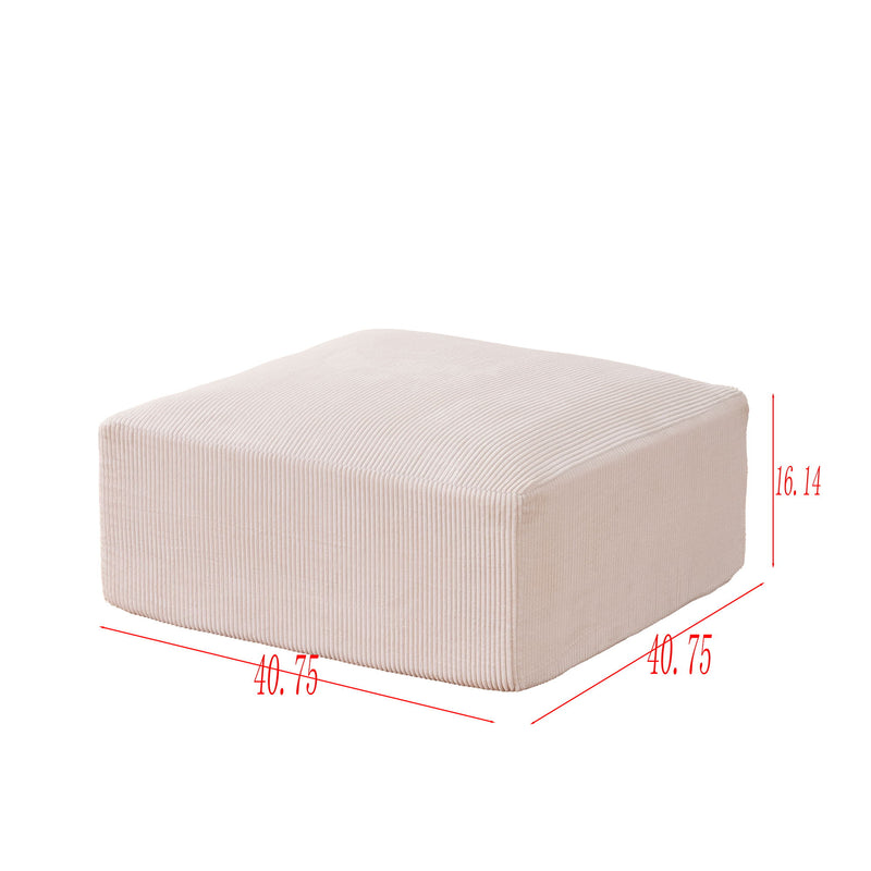 Modular Sectional Sofa With Ottoman, USB And Type C Charger, Petal Armrest Design