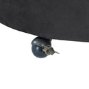 Modern Upholstered Swivel Chair With Button Tufted Design And Movable Wheels