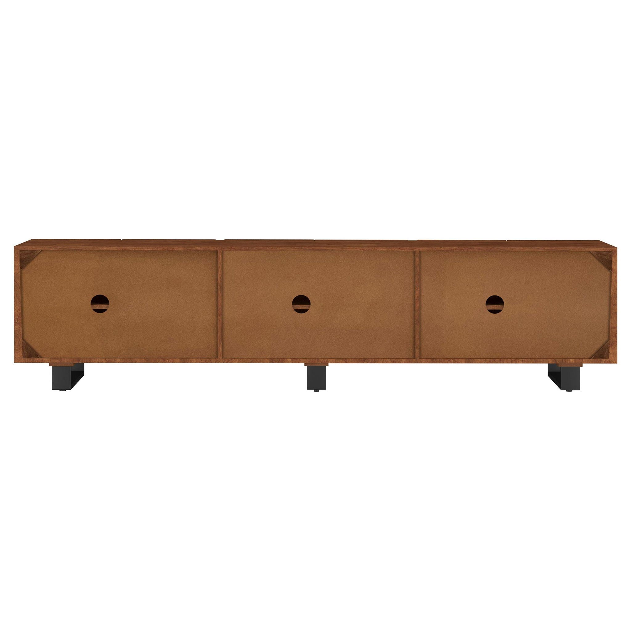 Trask 86-inch Wood TV Stand Media Console Mango Brown