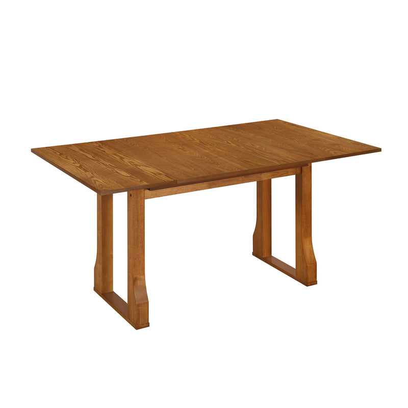 6 Piece Extendable Dining Table Set With 4 Wicker Back Upholstered Dining Chairs And Long Bench, 2 Removable Leaf